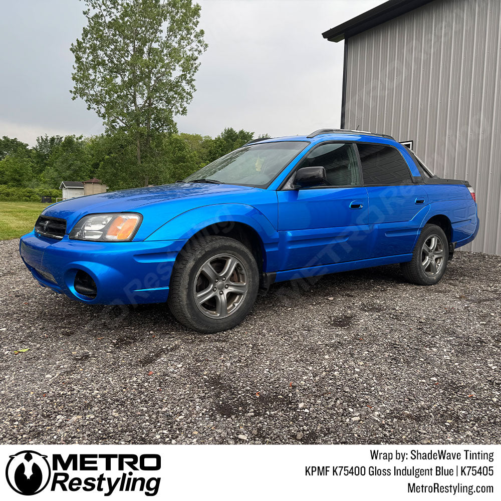Blue Subaru Baja Wrap