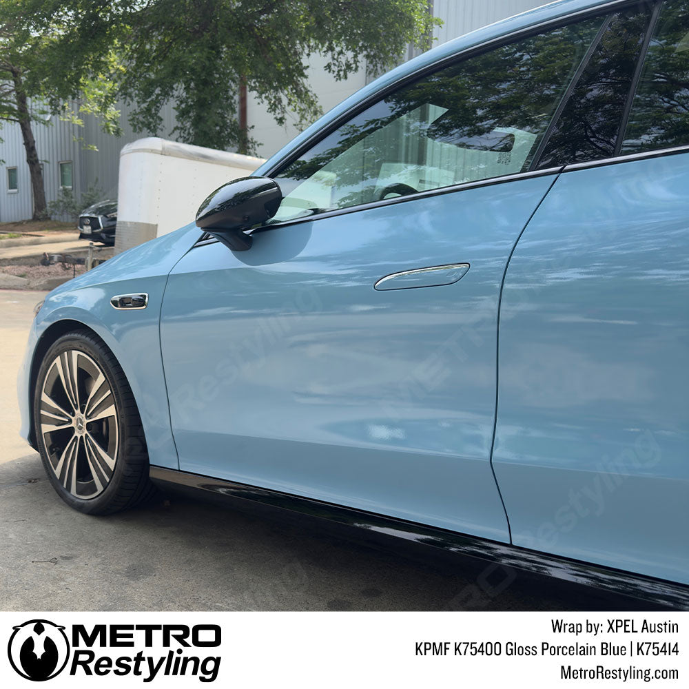 porcelain blue mercedes wrap