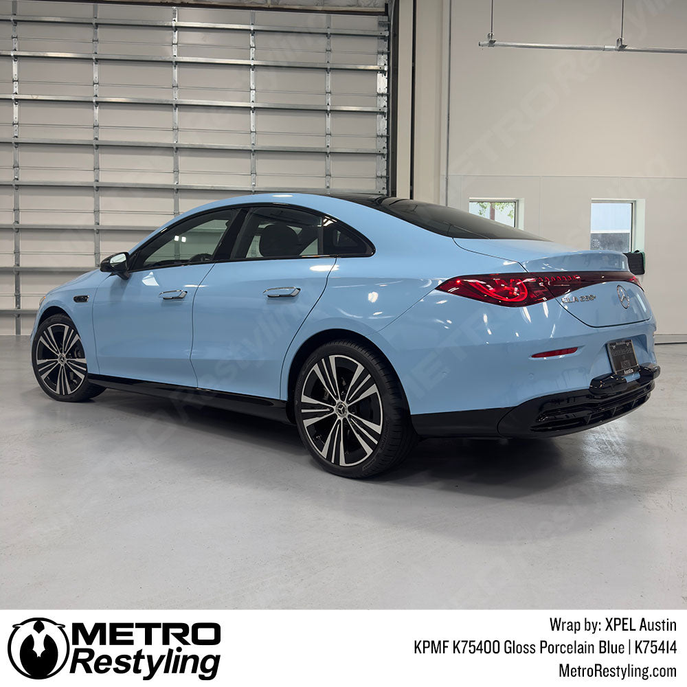 porcelain blue mercedes wrap