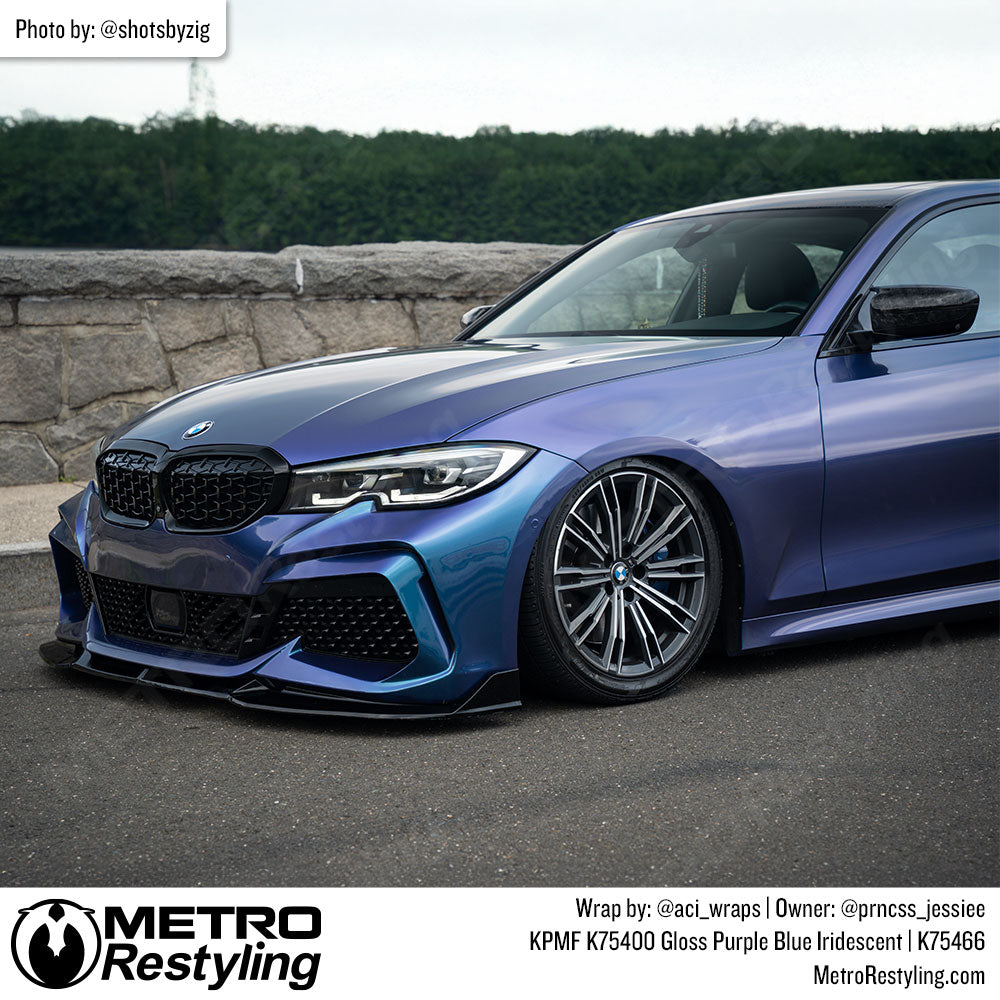 purple blue color shift car wrap