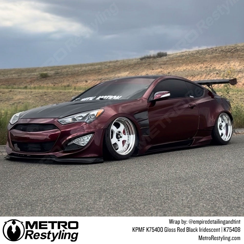 hyundai with dark red wrap