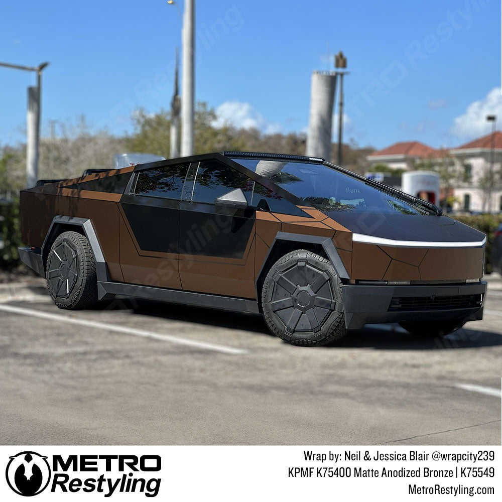 bronze cybertruck wrap