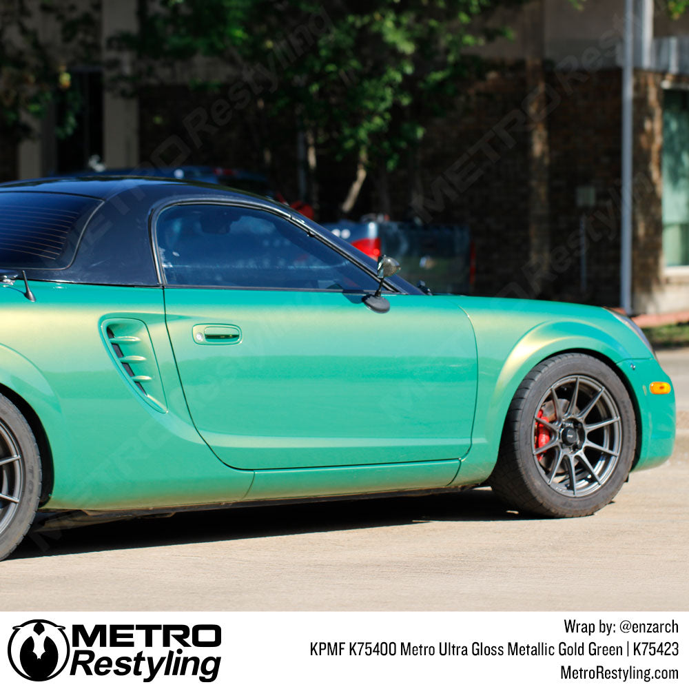 kpmf gold green electrum sedan wrap
