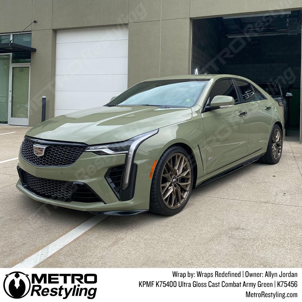 army green cadillac wrap