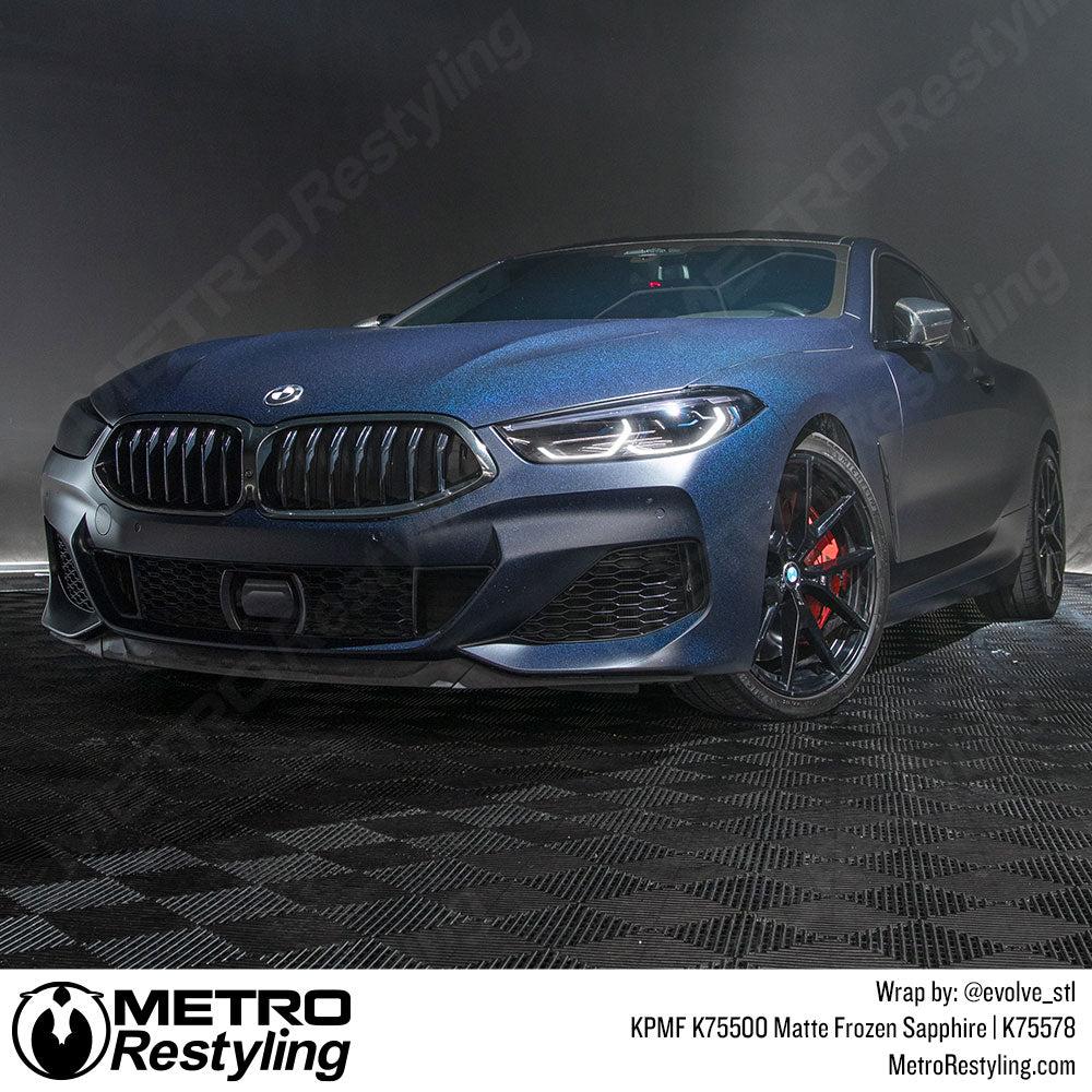 metallic blue bmw wrap