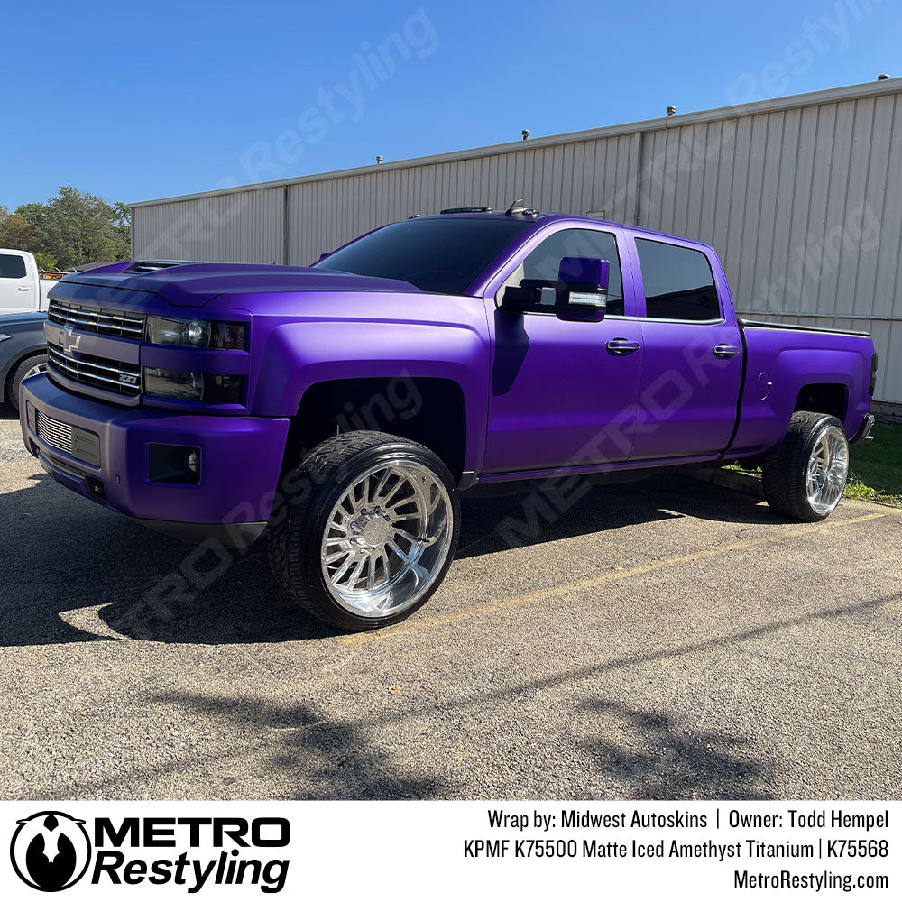 Purple truck wrap