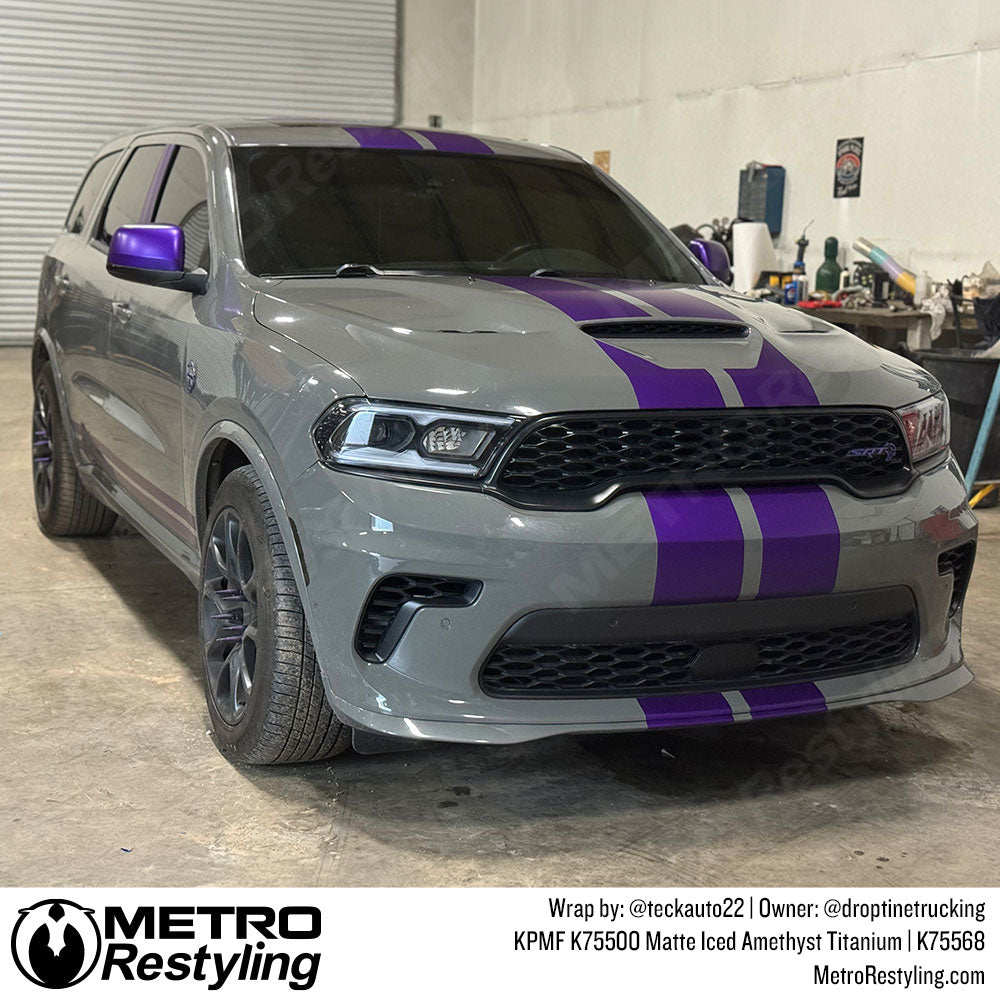 Matte Iced Amethyst Titanium stripes