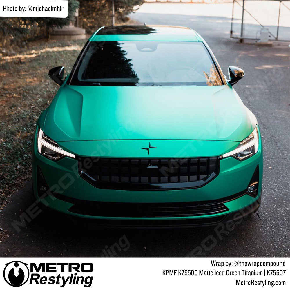 Green Polestar car wrap