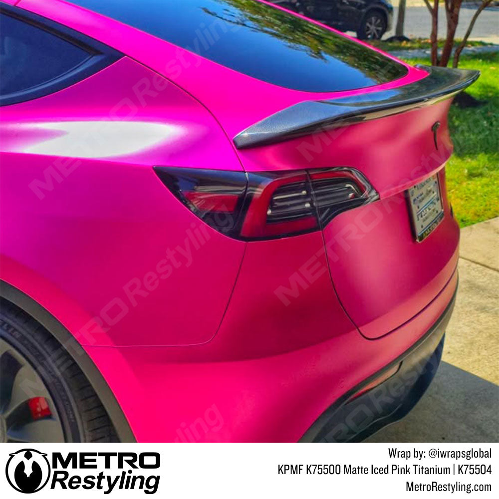bright pink tesla wrap