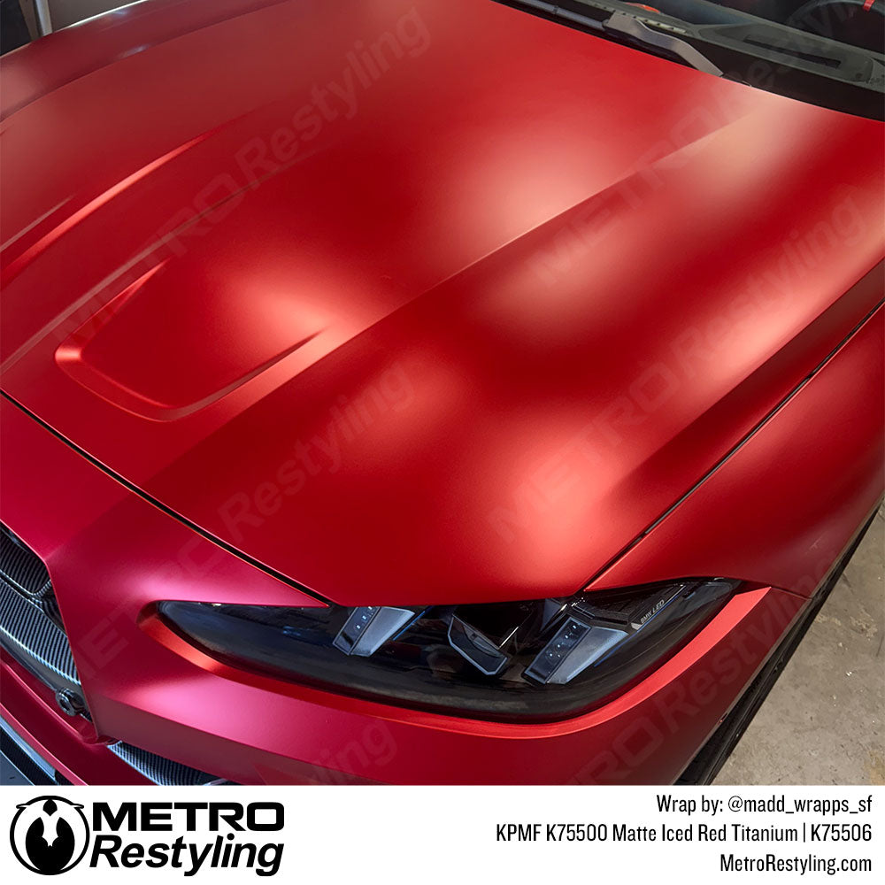 Matte red bmw m3 car wrap