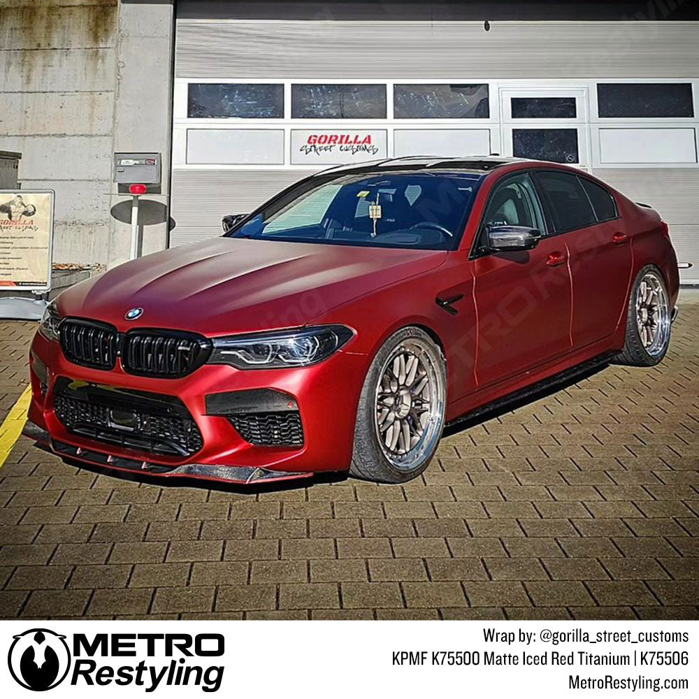 matte iced red bmw wrap