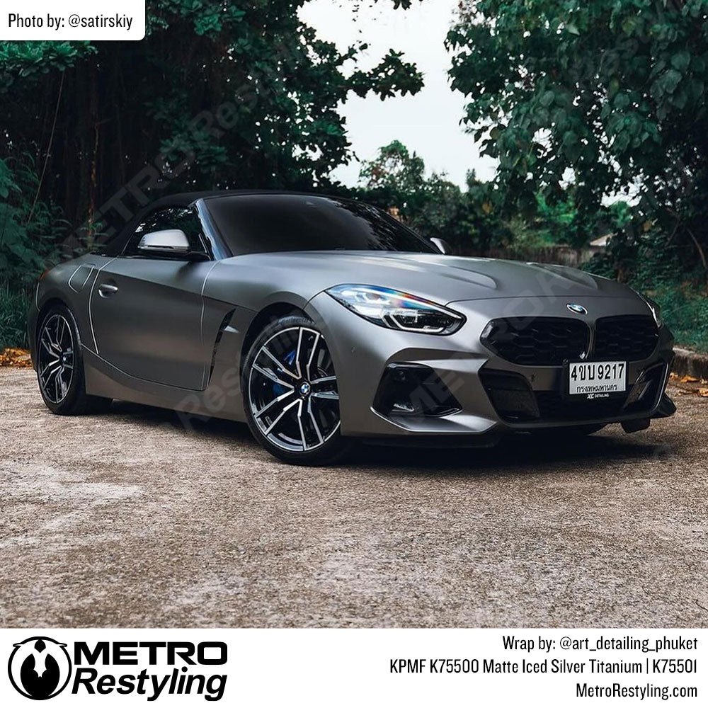 matte silver bmw wrap