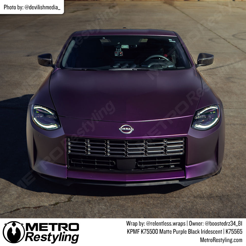 nissan with purple wrap