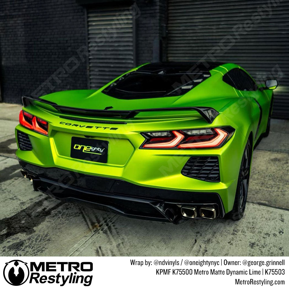 lime green corvette wrap