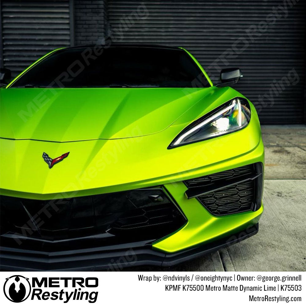 lime green corvette wrap