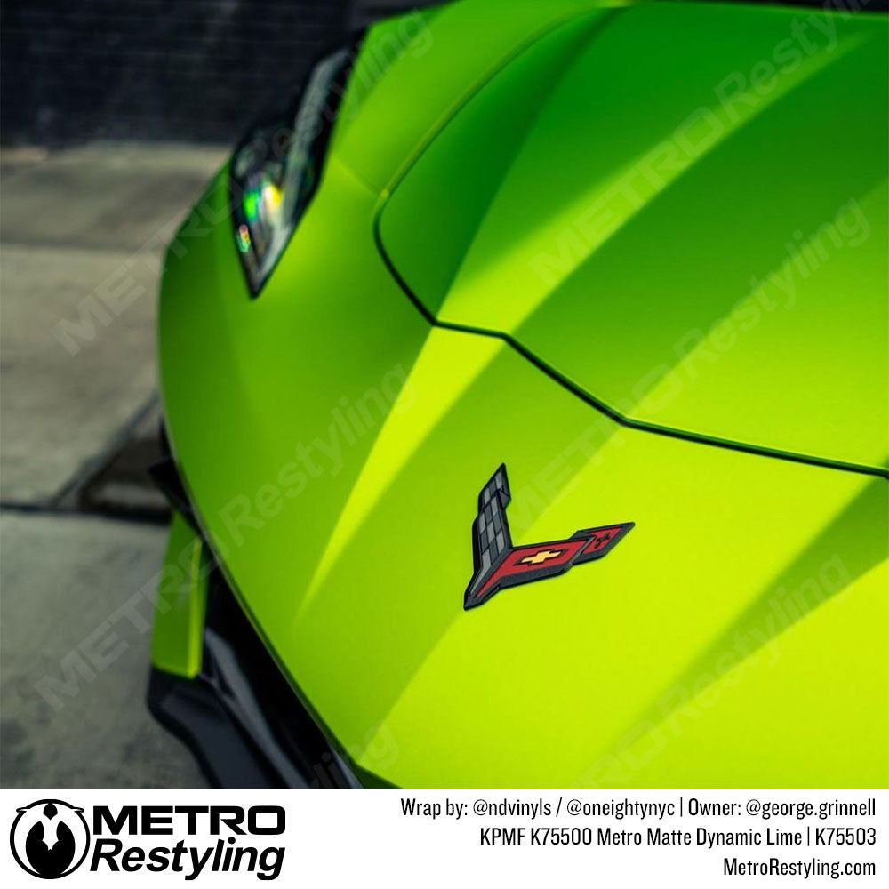lime green corvette wrap