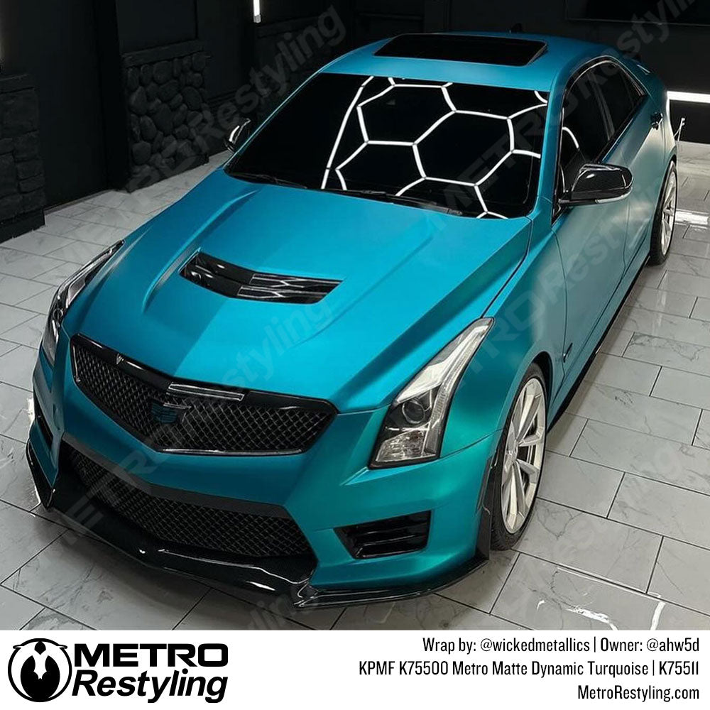 turquoise cadillac wrap