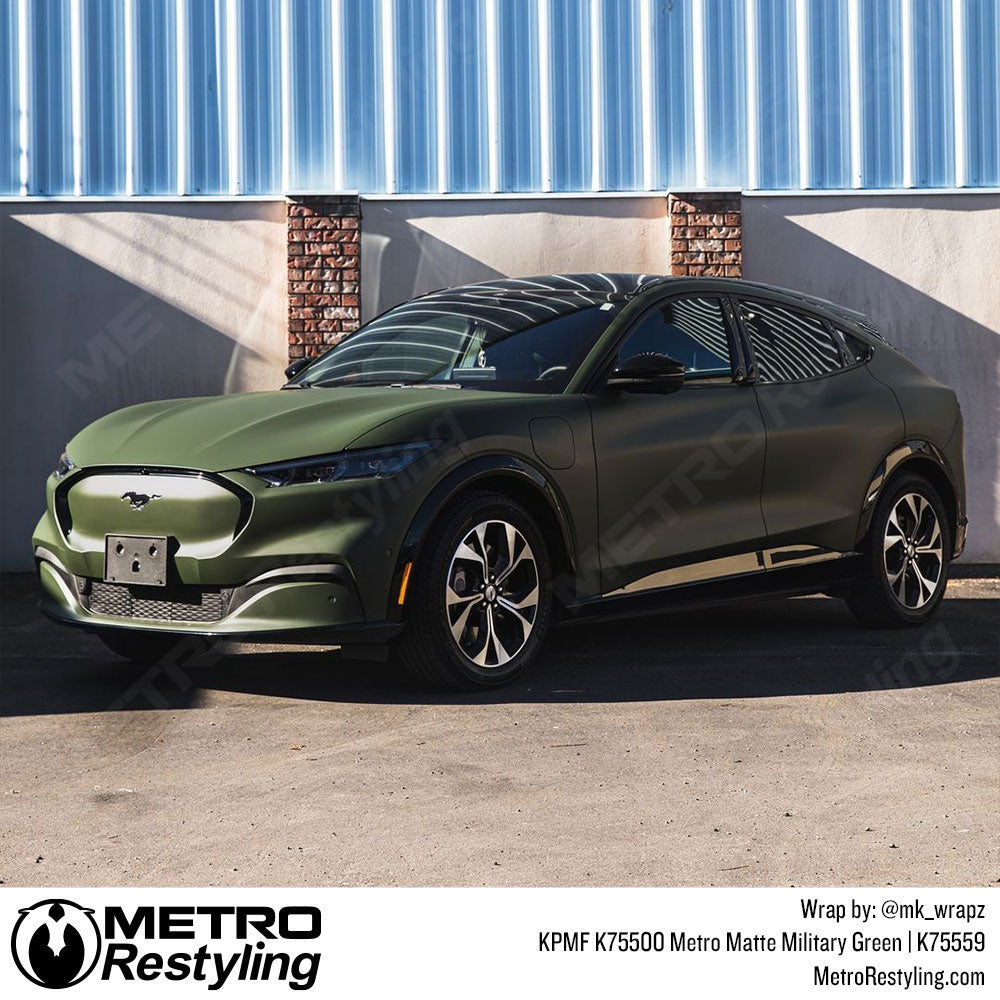 military green mustang wrap