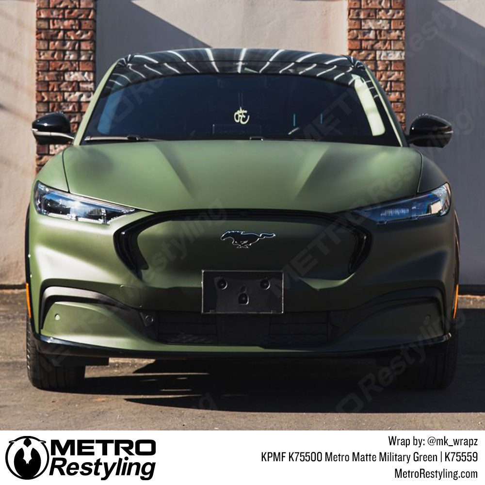 military green mustang wrap