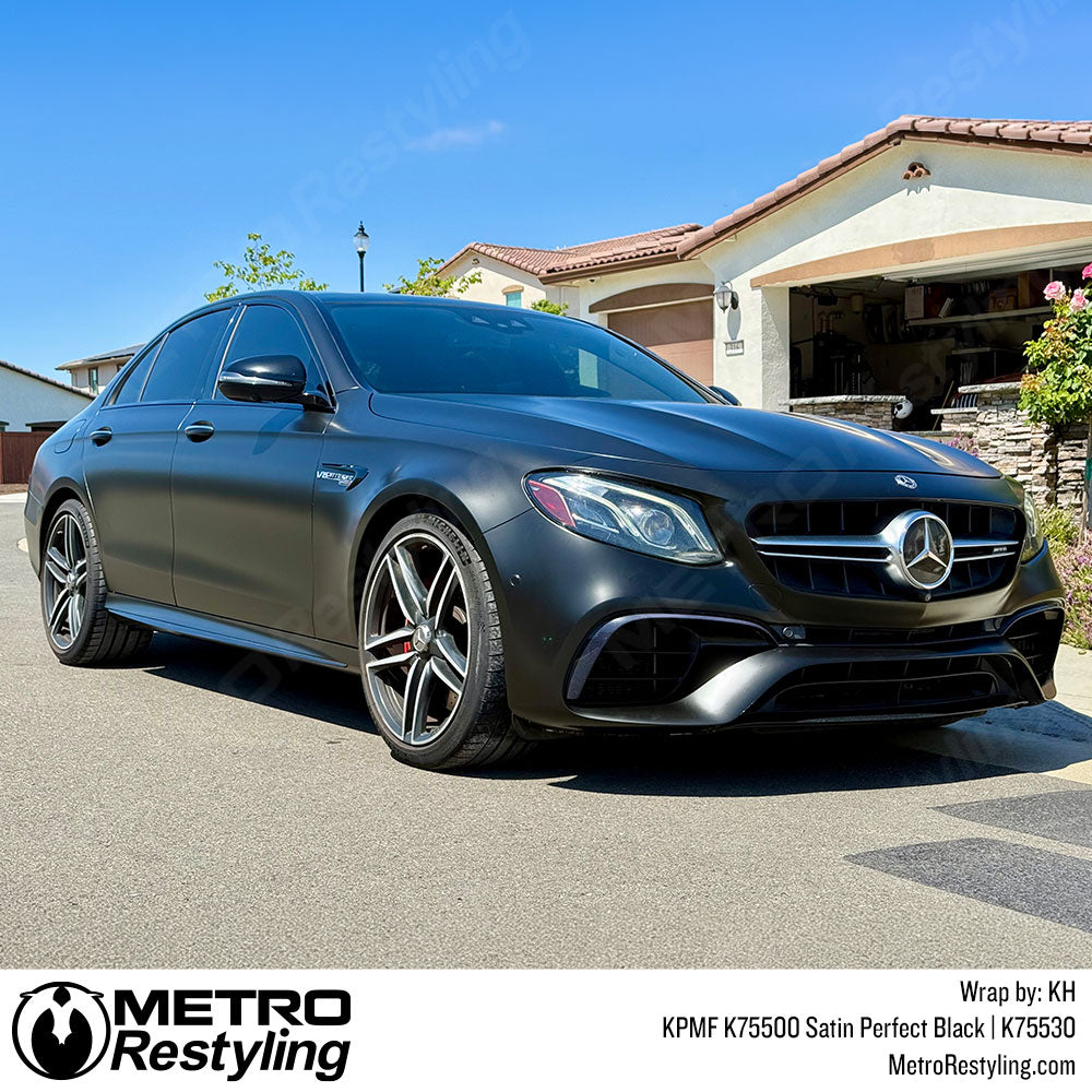satin black mercedes wrap