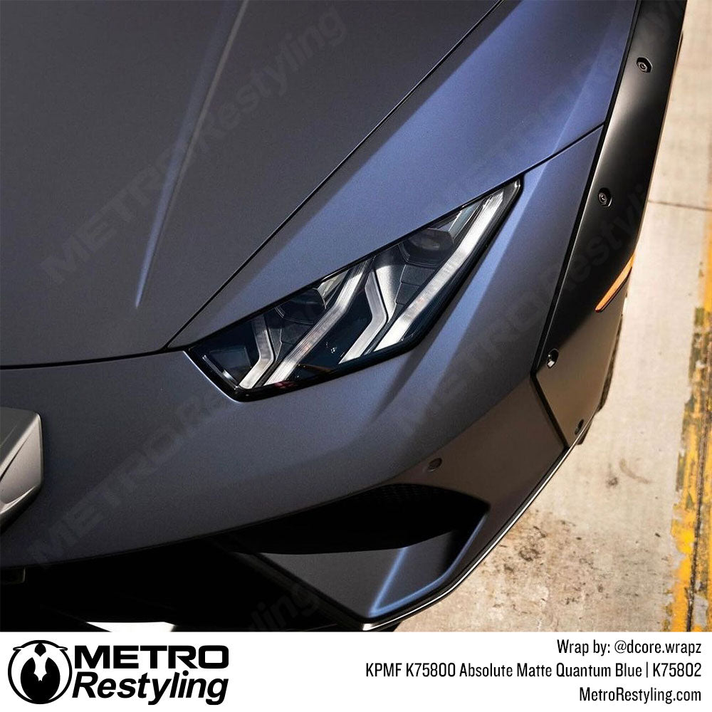 Lamborghini with dark blue wrap