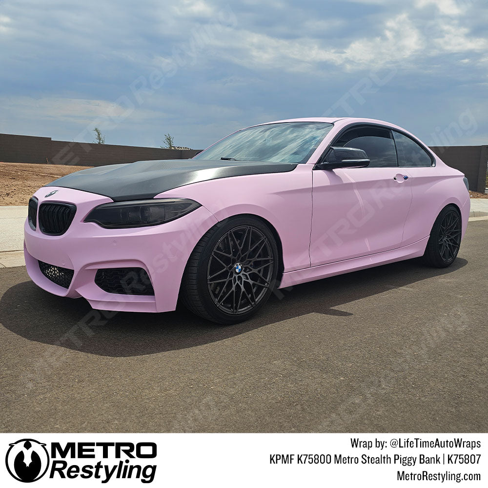 bmw with pink wrap