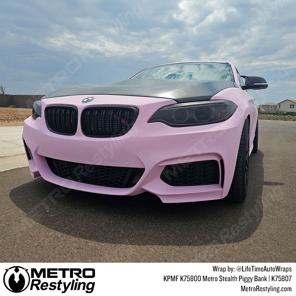 bmw with pink wrap