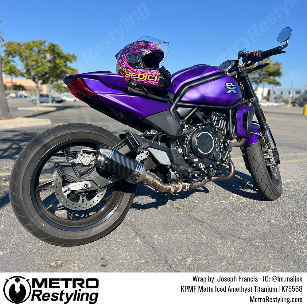 purple motorcycle wrap