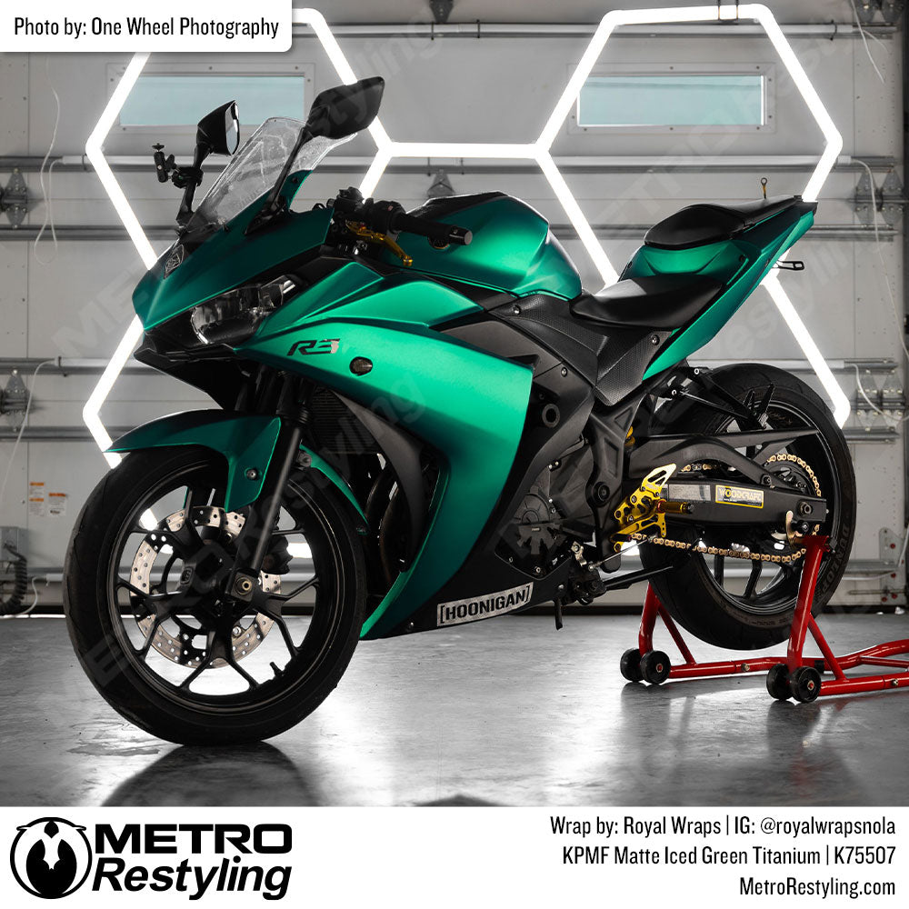 green yamaha motorcylce wrap