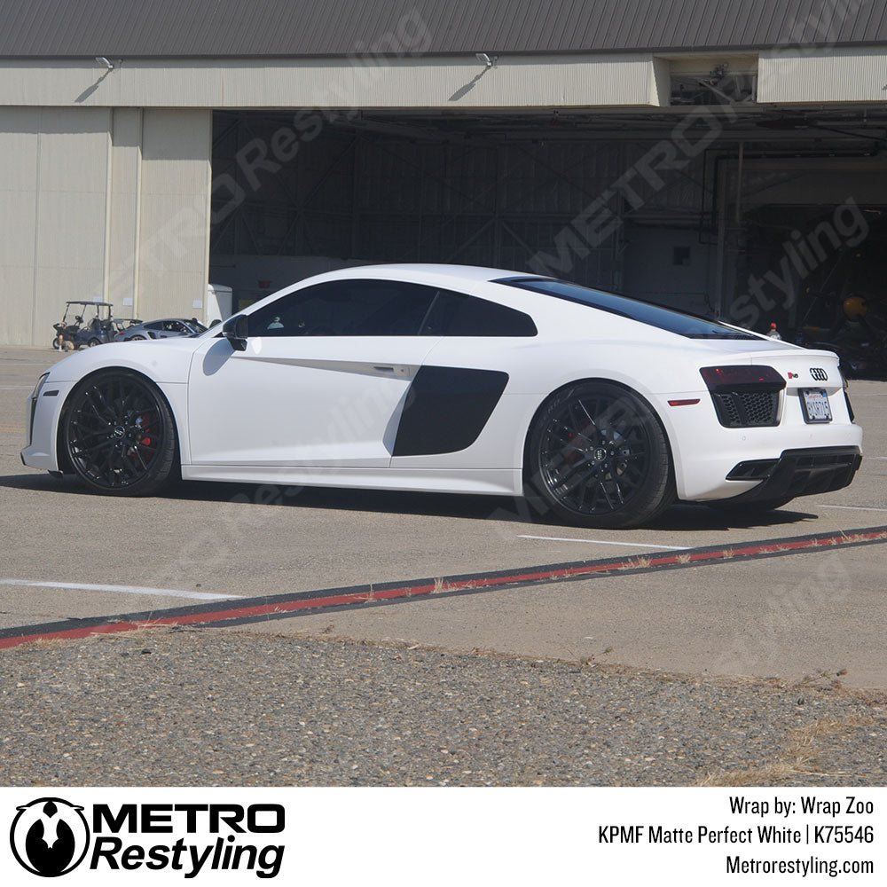 matte white audi wrap