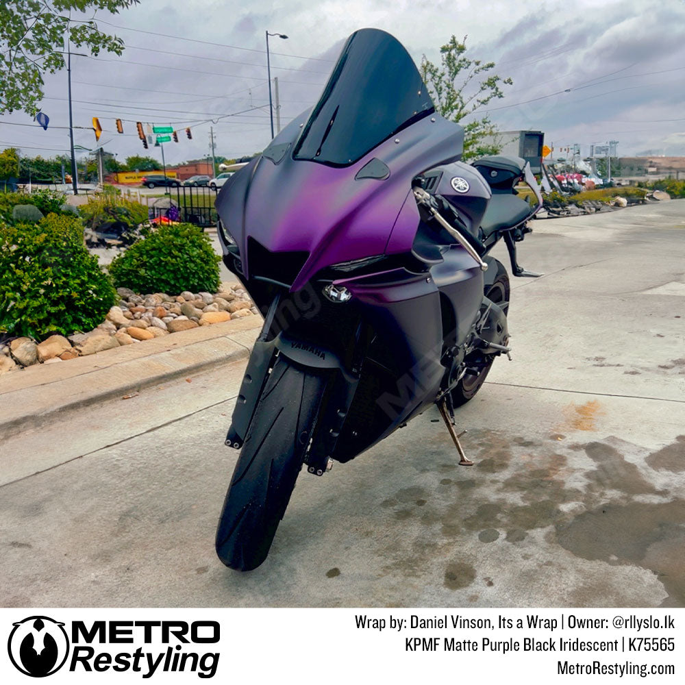 purple color shift motorcycle wrap