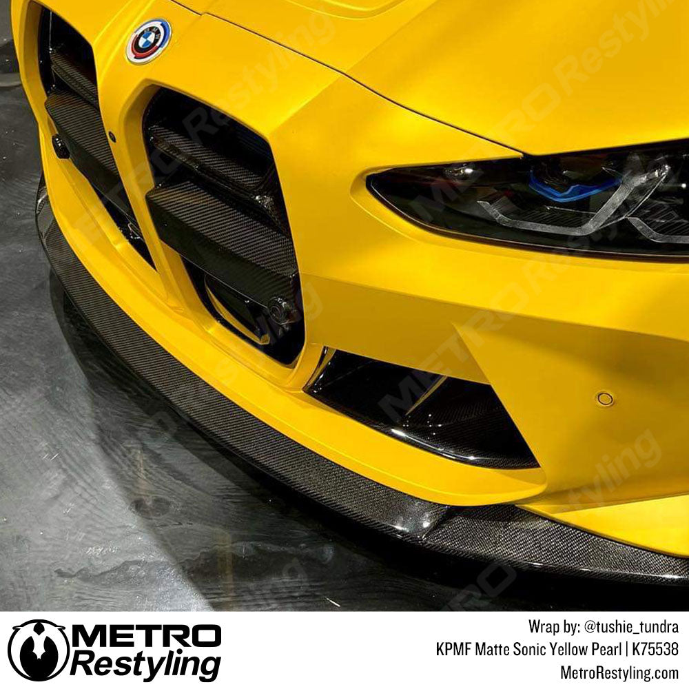 Vinyl Wrapped BMW Matte Sonic Yellow Peal 