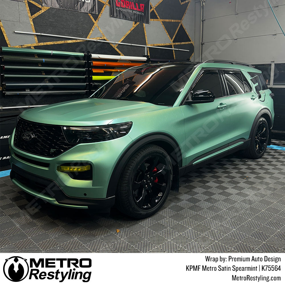 mint green car wrap