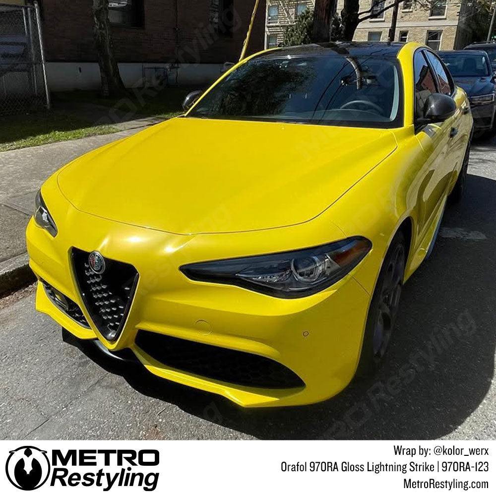 alfa romeo with yellow wrap
