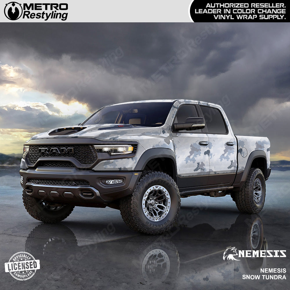 Nemesis Snow Tundra Camouflage truck wraps