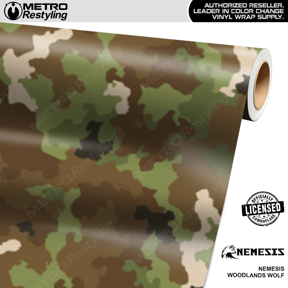 Nemesis Woodlands Wolf Camouflage Vinyl Wrap Film