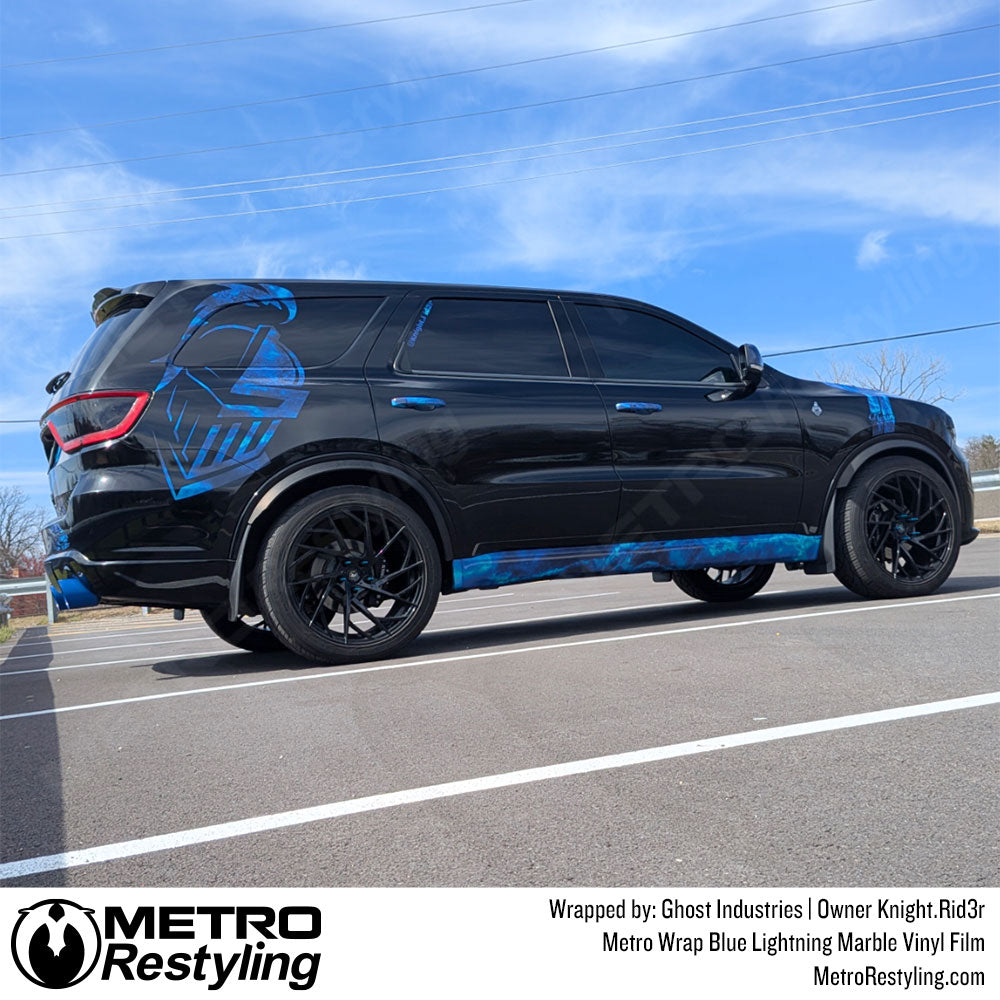Metro Wrap Blue Lightning Marble Vinyl Film