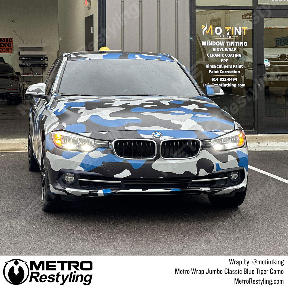 Metro Wrap Jumbo Classic Blue Tiger Camouflage Vinyl Film
