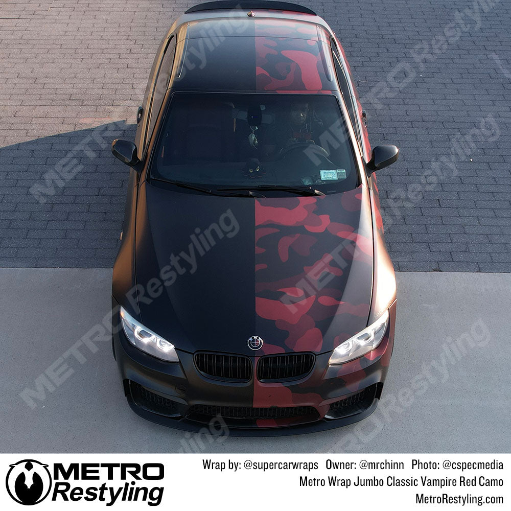 vampire red bmw camo wrap