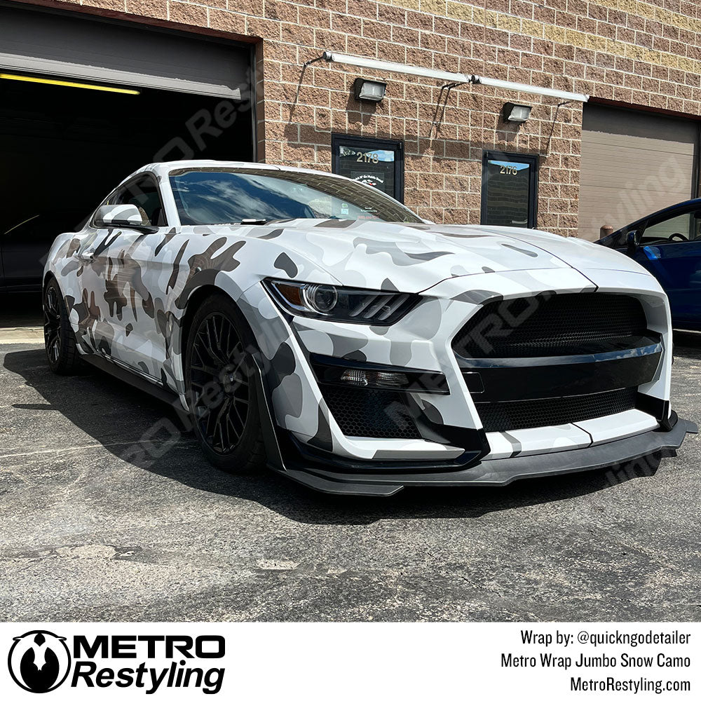 Metro Wrap Jumbo Classic Snow Camouflaged Ford Mustang