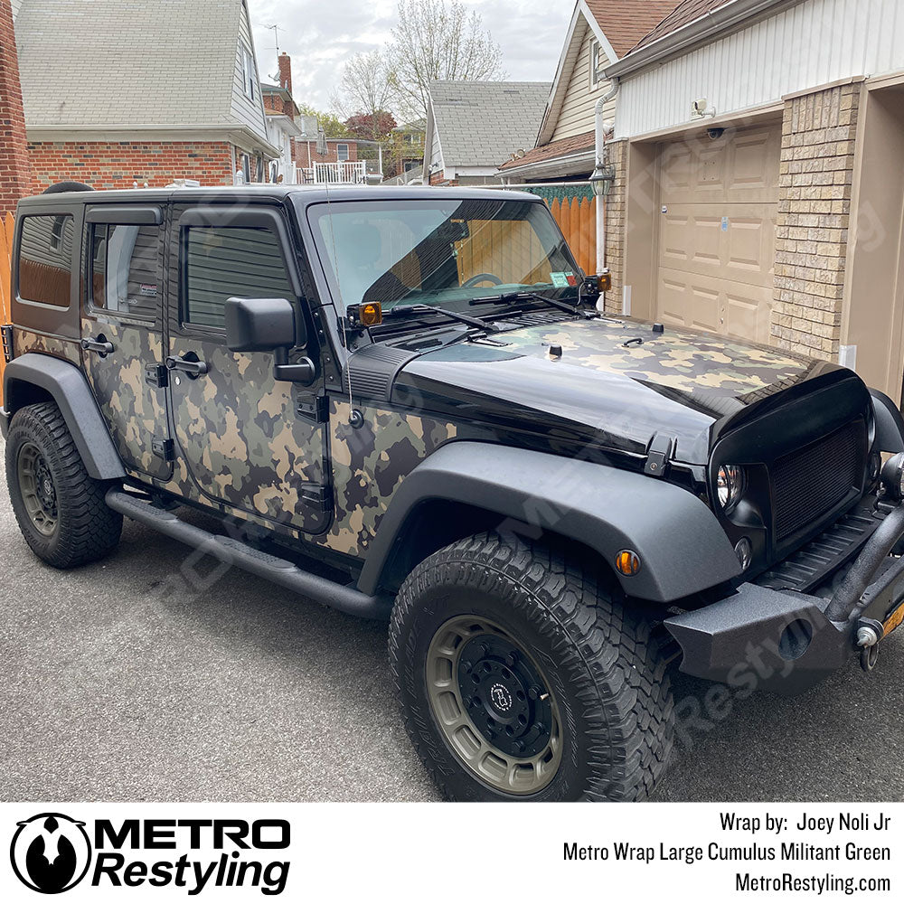Metro Wrap Large Cumulus Militant Green Camouflage Wrapped Jeep