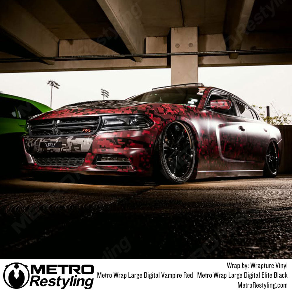 vampire red digital dodge car wrap