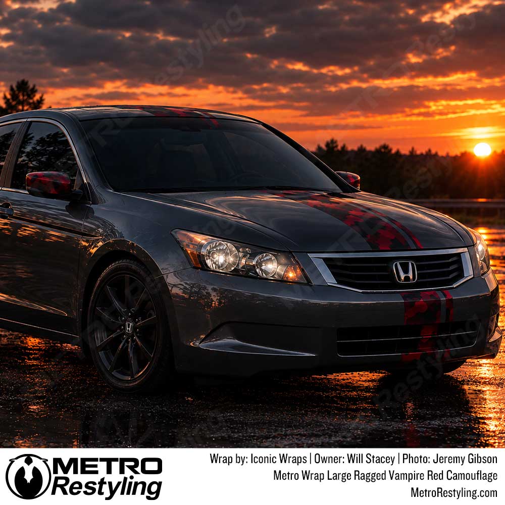 Metro Wrap Large Ragged Vampire Red Camouflage Vinyl Film