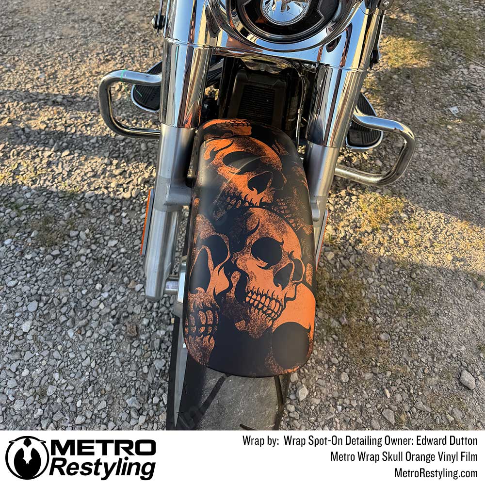 Metro Wrap Skull Orange Vinyl Film
