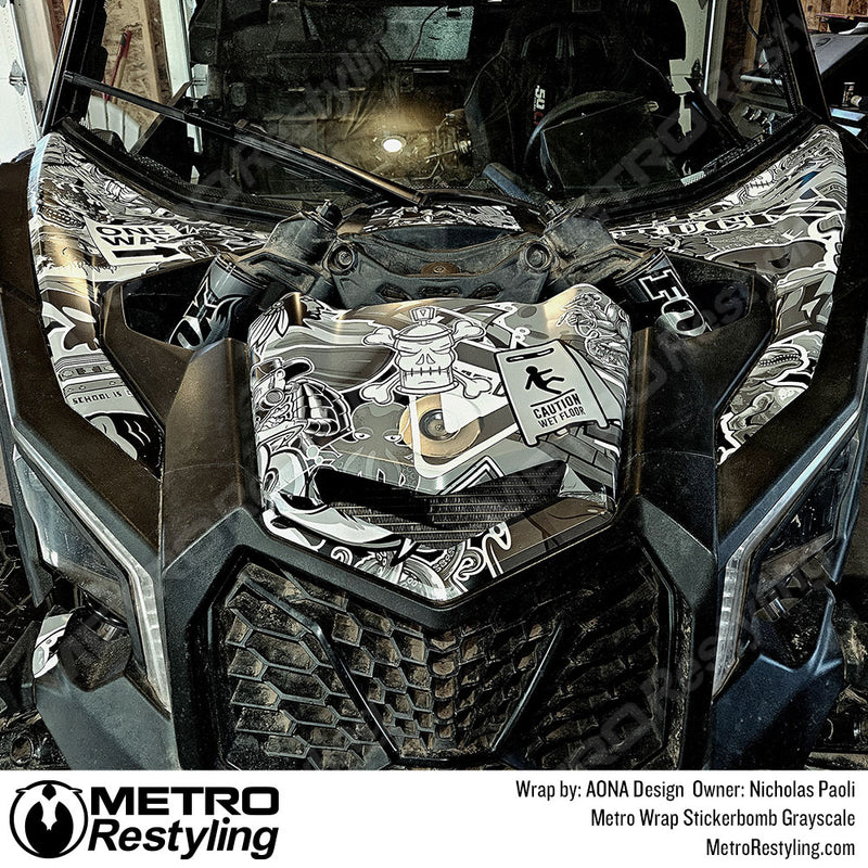 Large Grayscale Sticker Bomb - Metro Wrap | Metro Restyling