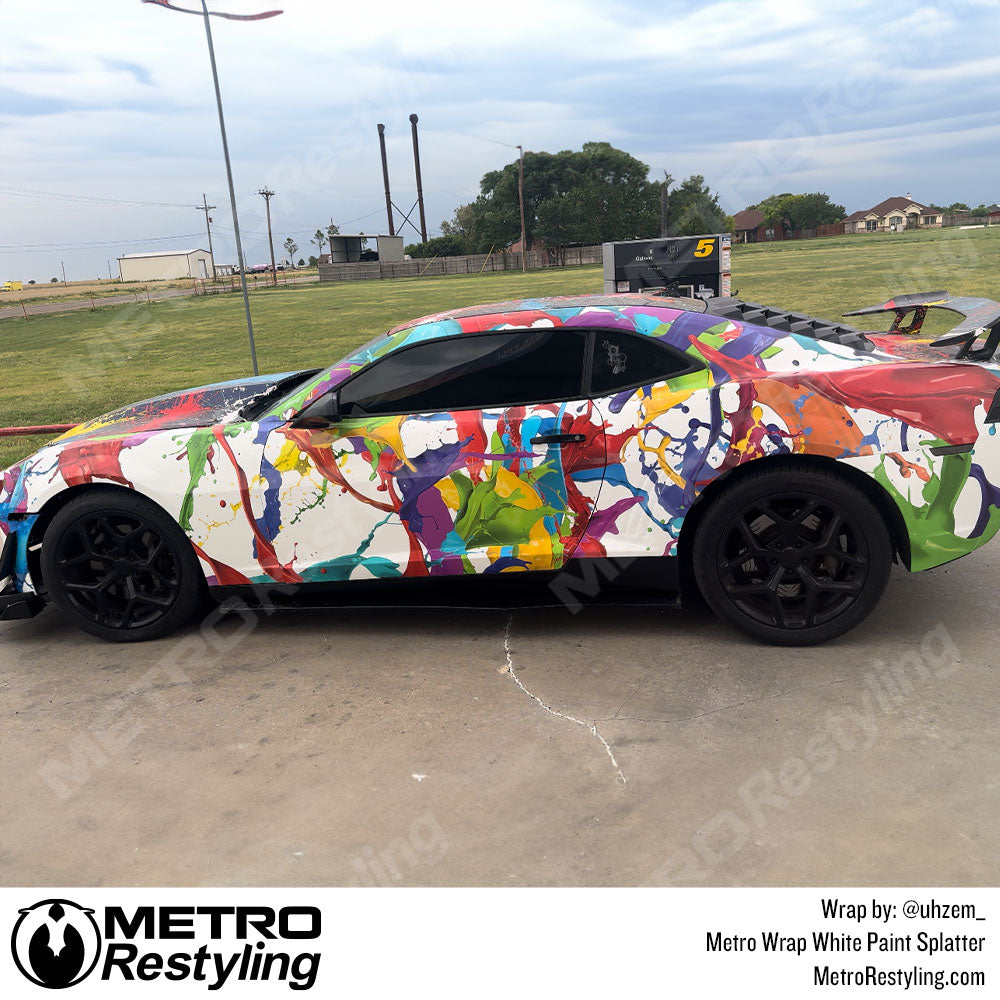 custom paint splatter on camaro