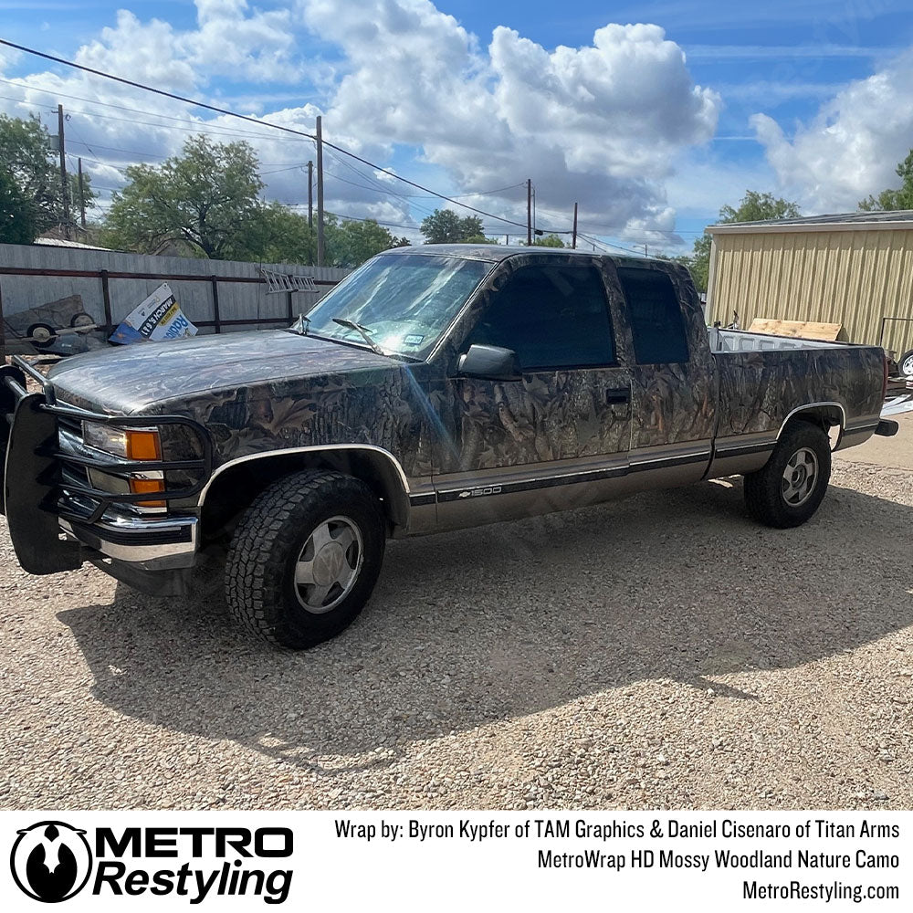 woodland camo truck wrap