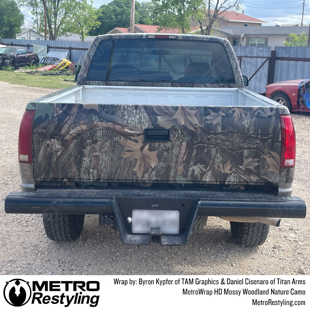 woodland camo truck wrap