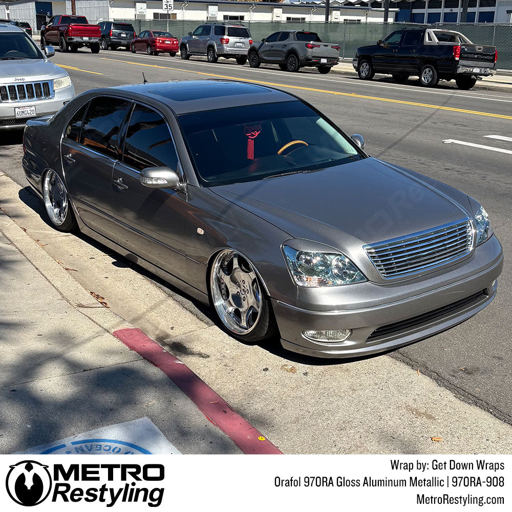 lexus with aluminum wrap