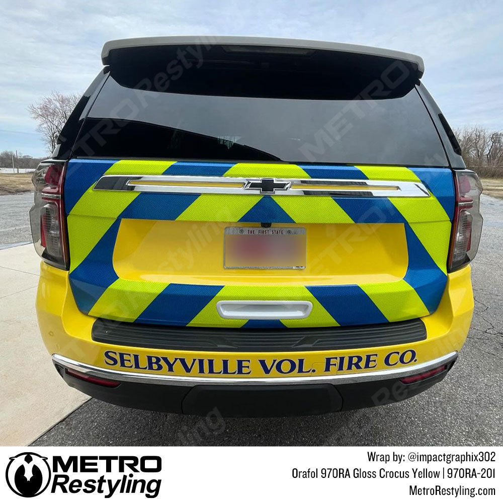 Yellow Chevy Tahoe Wrap